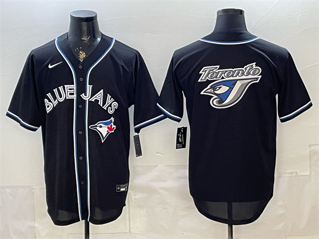 Men's Toronto Blue Jays Team Big Logo 2026 Fashion Replica Black Out Stitched Baseball Jersey